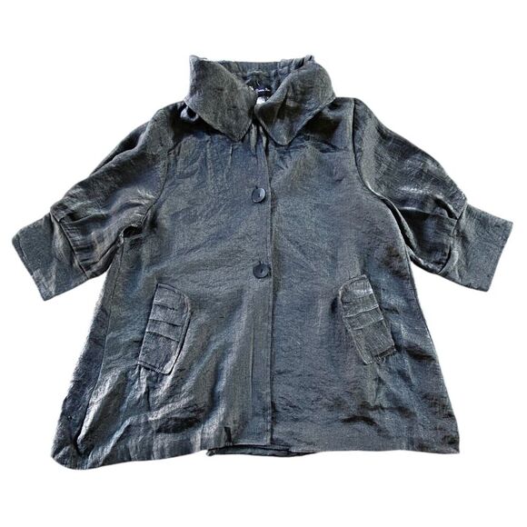 Damee Inc Shimmer Evening Swing Jacket Metallic Gray Size Large - Picture 1 of 10